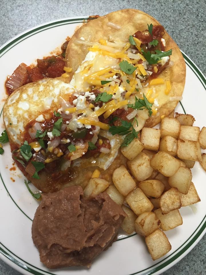 Breakfast food at Green Acres Cafe