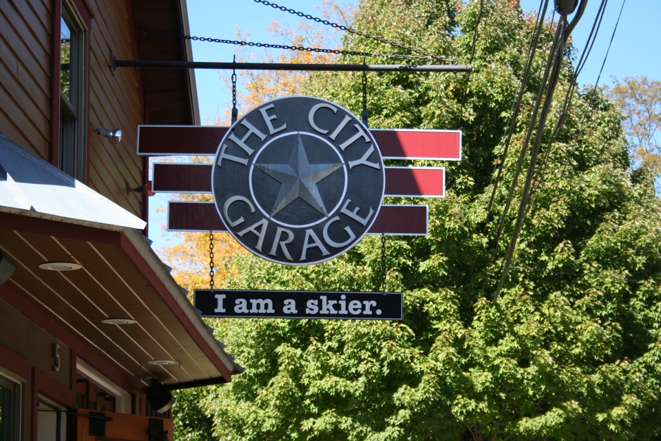 The City Garage sign at the entrance