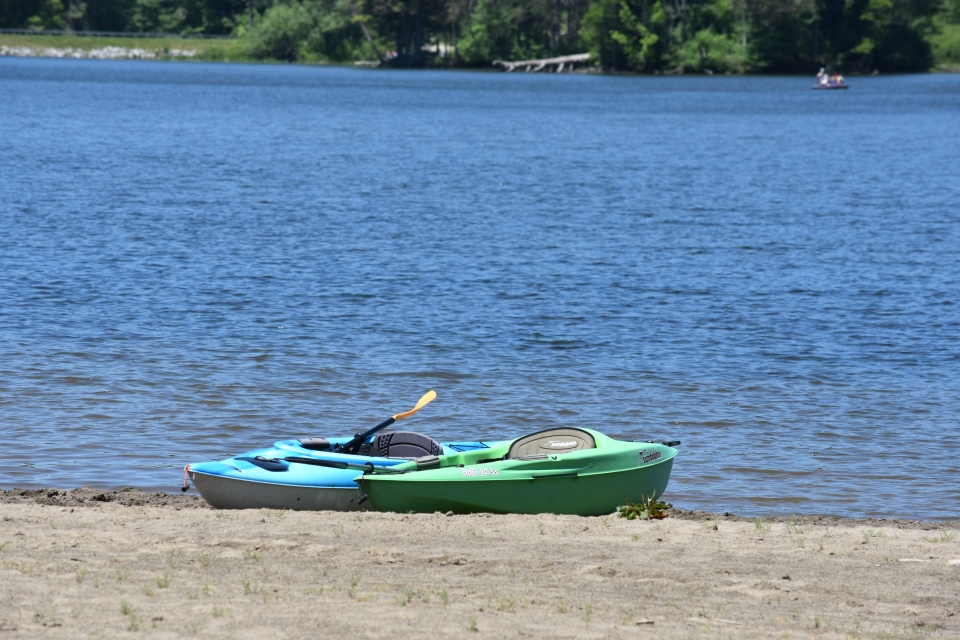 Kayaks on beach at Allegany State Park