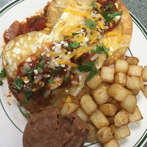 Breakfast food at Green Acres Cafe