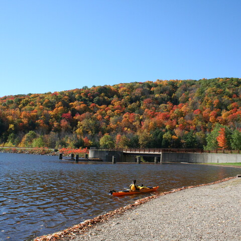 Kayaker on Quaker Lake