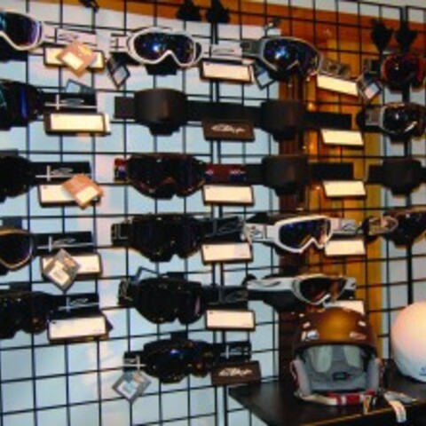 Goggles for sale at the Slopeside Ski Shop