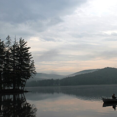 Boater on Red House Lake