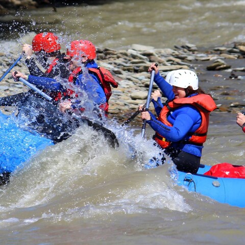 Zoar Valley Canoe & Rafting Company with rafters on the Catt Creek