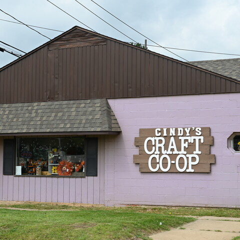 Outside of Cindy's Craft Co-op in Olean