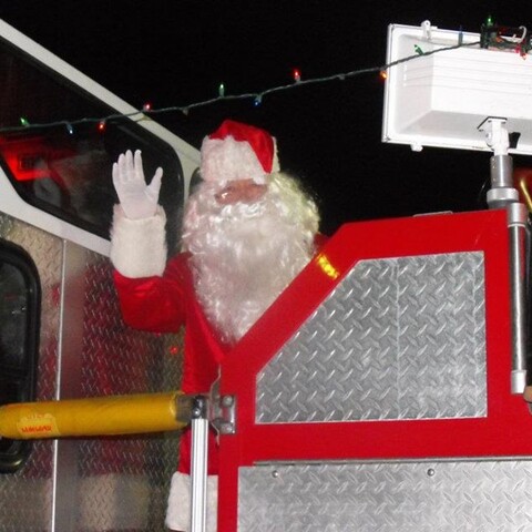 Santa at Silver Bells Parade in Salamanca