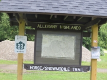 Horse trail kiosk at Allegany State Park